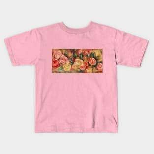 Roses by Pierre Auguste Renoir Kids T-Shirt